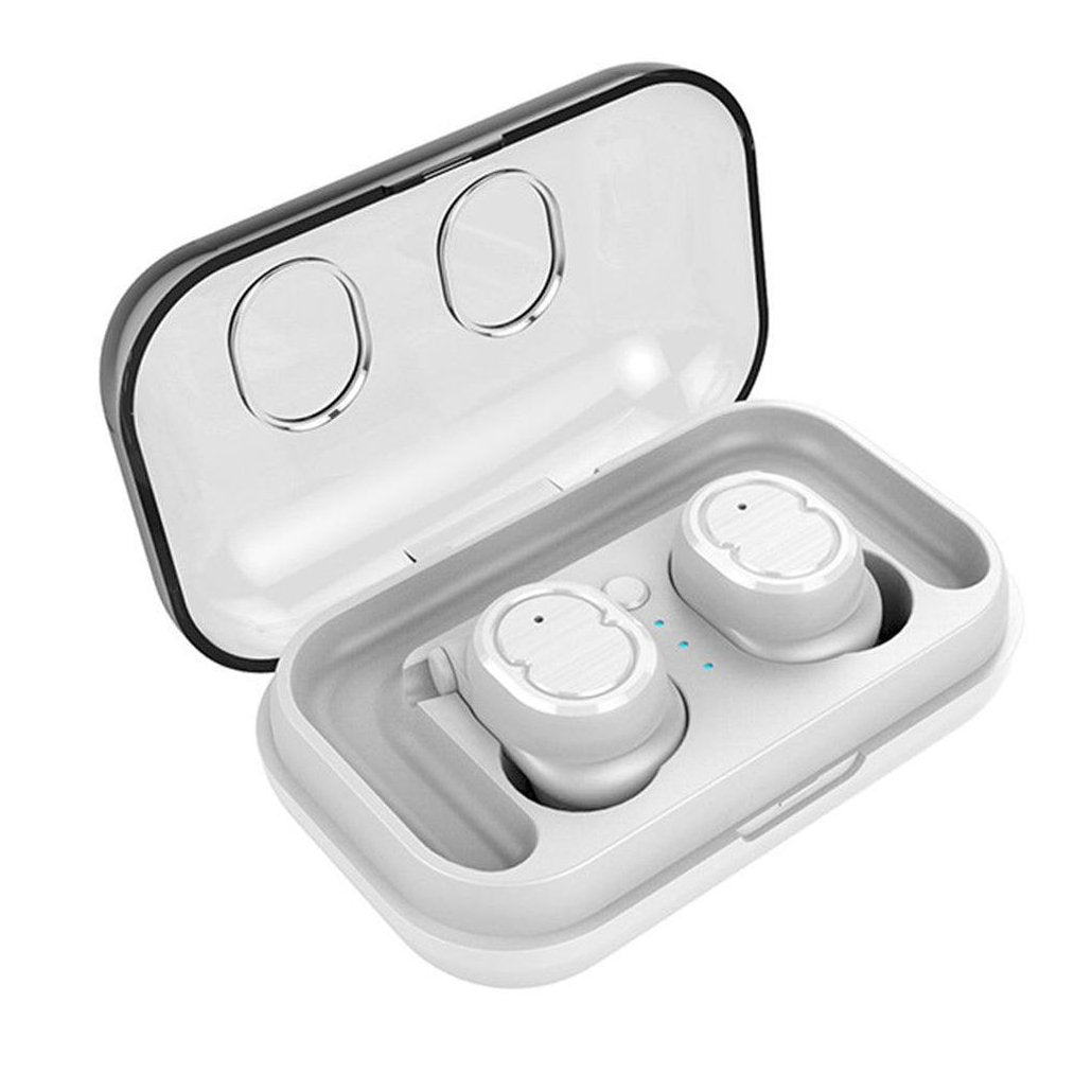 Mini True Wireless Earbuds TWS Touch Control Bluetooth 5.0 Headphone White In-Ear Headphones - Tophatter Daily Deals